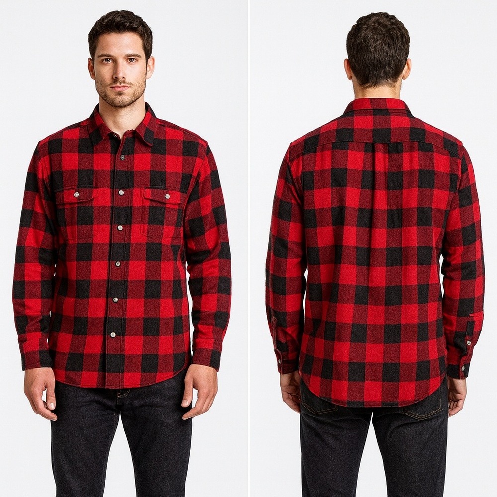 Polo Country Ralph Lauren‎ - Men Snap Button Down Flannel Shirt Plaid - 2XLT